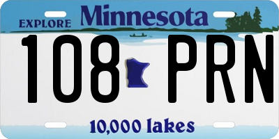 MN license plate 108PRN
