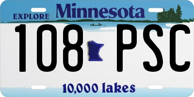 MN license plate 108PSC