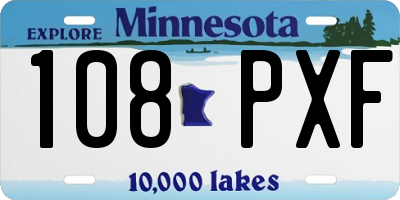 MN license plate 108PXF