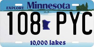 MN license plate 108PYC
