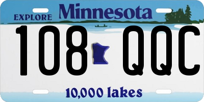 MN license plate 108QQC