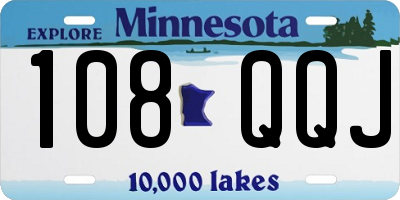 MN license plate 108QQJ