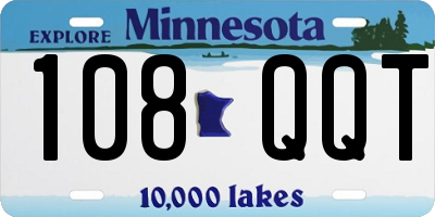 MN license plate 108QQT