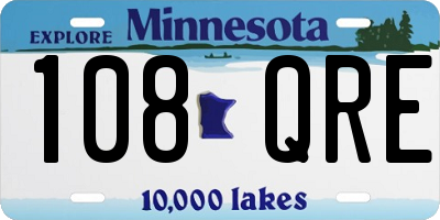 MN license plate 108QRE
