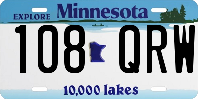 MN license plate 108QRW