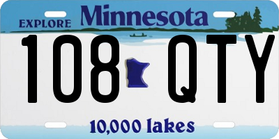 MN license plate 108QTY