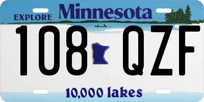 MN license plate 108QZF