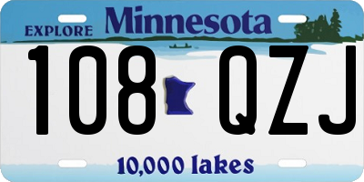 MN license plate 108QZJ