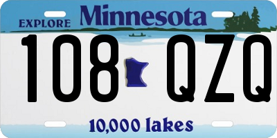 MN license plate 108QZQ