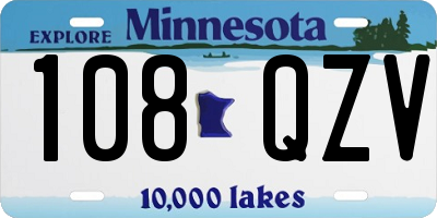 MN license plate 108QZV