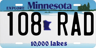 MN license plate 108RAD