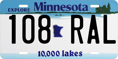 MN license plate 108RAL