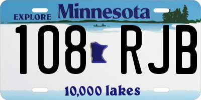 MN license plate 108RJB