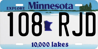 MN license plate 108RJD