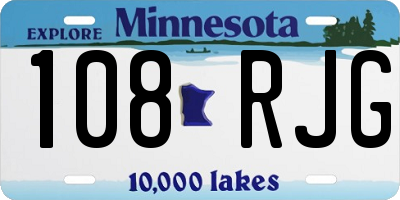 MN license plate 108RJG
