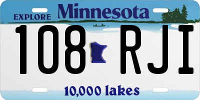 MN license plate 108RJI