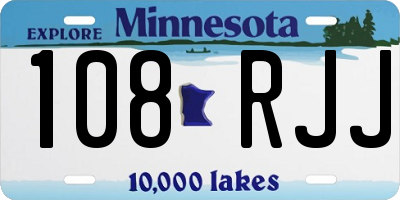MN license plate 108RJJ