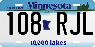 MN license plate 108RJL