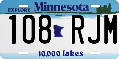 MN license plate 108RJM