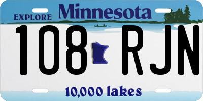 MN license plate 108RJN