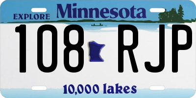 MN license plate 108RJP