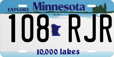 MN license plate 108RJR