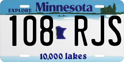 MN license plate 108RJS