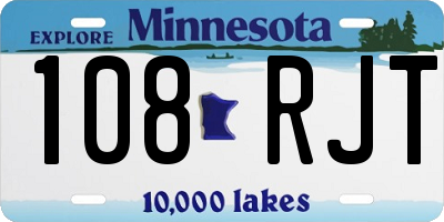 MN license plate 108RJT
