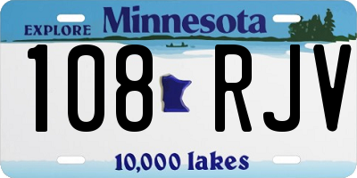 MN license plate 108RJV