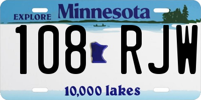 MN license plate 108RJW