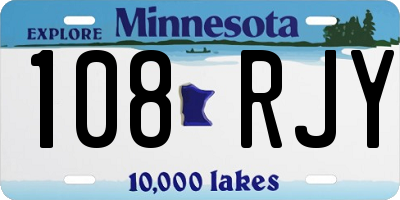 MN license plate 108RJY