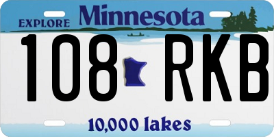 MN license plate 108RKB
