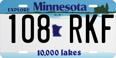 MN license plate 108RKF