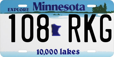 MN license plate 108RKG