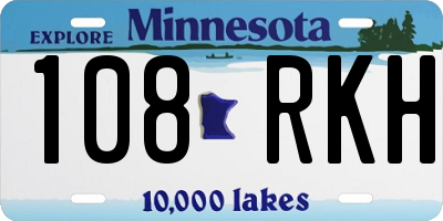 MN license plate 108RKH