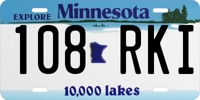 MN license plate 108RKI