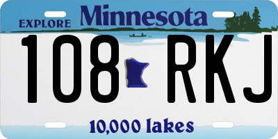 MN license plate 108RKJ