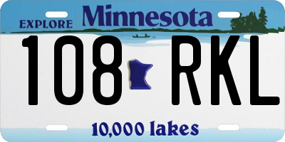 MN license plate 108RKL