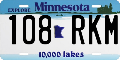 MN license plate 108RKM