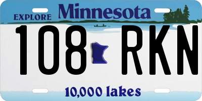 MN license plate 108RKN