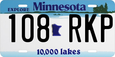 MN license plate 108RKP