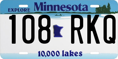 MN license plate 108RKQ