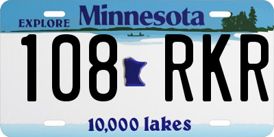 MN license plate 108RKR