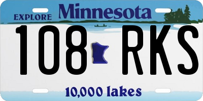 MN license plate 108RKS