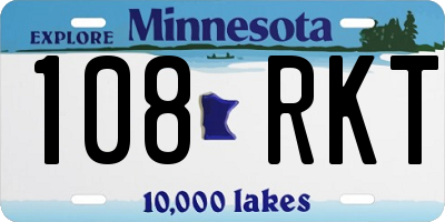 MN license plate 108RKT