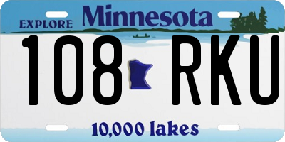MN license plate 108RKU