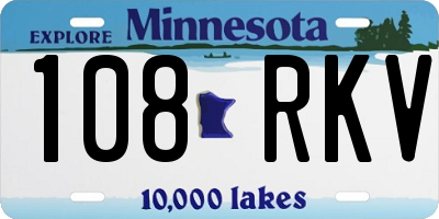 MN license plate 108RKV