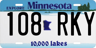 MN license plate 108RKY