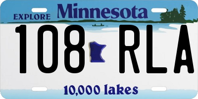MN license plate 108RLA