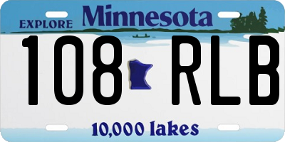 MN license plate 108RLB